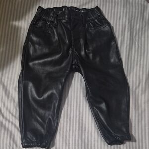 Black Kids Leather Pants